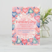 ハートと花バレンタインデースクールパーティー 招待状 (スタンド正面)