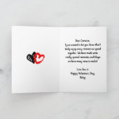 ハートと花パーソナライズされた写真とメッセージ シーズンカード (内部)