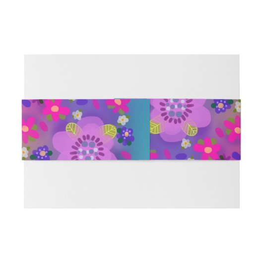 ハートと花ピンクイエローアクアかわいらし 招待状ベリーバンド (裏面例)