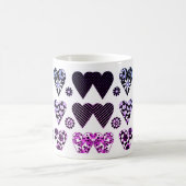 ハートと花モダン色ポップ・アートの コーヒーマグカップ (中央)