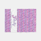 ハートと花レターFフェリシティの名前の意味 フリースブランケット (正面(横))