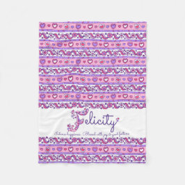 ハートと花レターFフェリシティの名前の意味 フリースブランケット