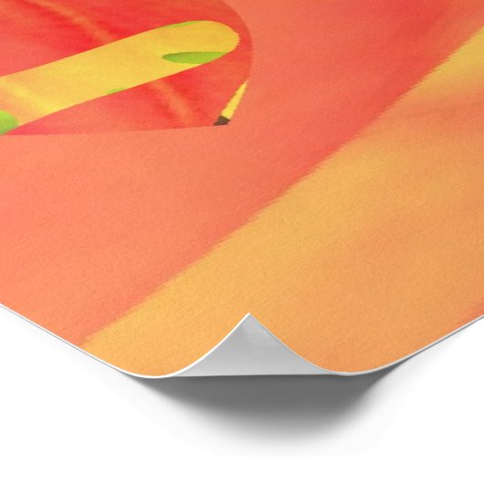 ハートと花日が差すことの色 ポスター (角)