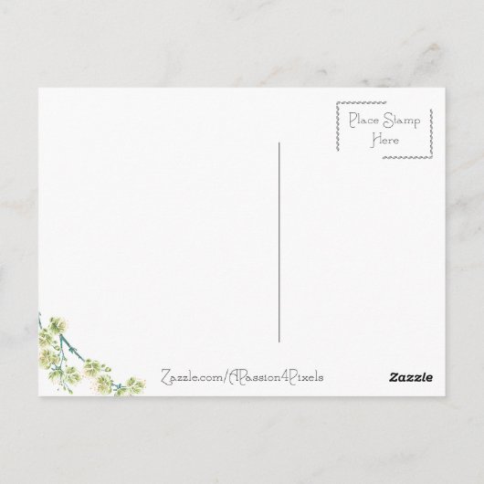 ハートと花母の日はがき ポストカード (裏面)