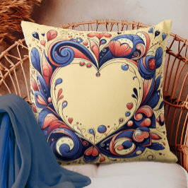 ハートと花装飾用クッション クッション