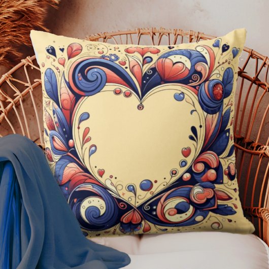 ハートと花装飾用クッション クッション