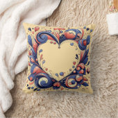 ハートと花装飾用クッション クッション (ブランケット)