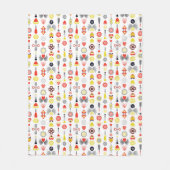 ハートと花赤と黒かわいいミニマリスト フリースブランケット (正面)