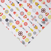 ハートと花赤と黒かわいいミニマリスト 薄葉紙 (詳細)