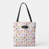 ハートと花赤と黒かわいいミニマリストT トートバッグ (裏面)