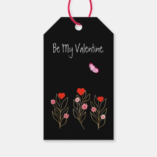 ハートと花 ギフトタグ (正面)