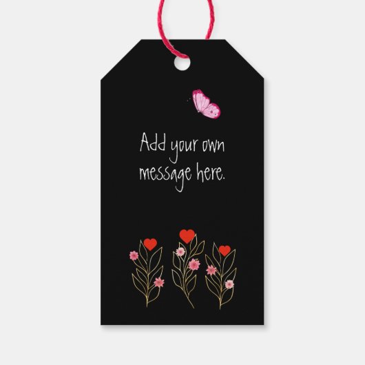 ハートと花 ギフトタグ (裏面)
