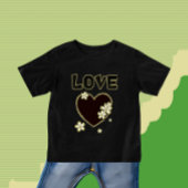 ハートと花 ベビーTシャツ