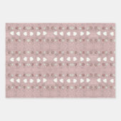 ハートと花 ラッピングペーパーシート (正面)