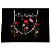 ハートと花 ラージペーパーバッグ (正面)