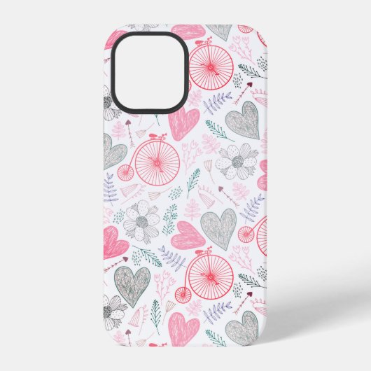 ハートと花 iPhoneケース (裏面)