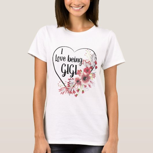 ハートと花 Tシャツ (正面)