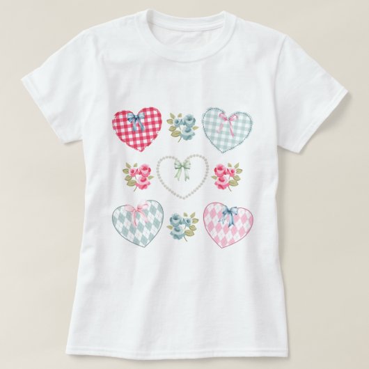 ハートと花 Tシャツ (デザイン正面)