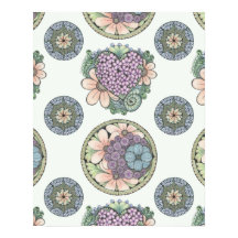 ハートと花doodleアートプリント、大