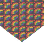 ハートと虹のパターン ショートテーブルランナー (コーナー)