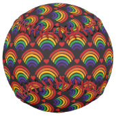 ハートと虹のパターン ソフトボール (裏面)