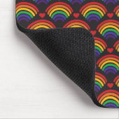 ハートと虹のパターン マウスパッド (コーナー)