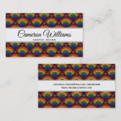 ハートと虹のパターン 名刺 (正面/裏面)