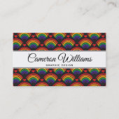 ハートと虹のパターン 名刺 (正面)