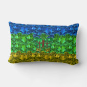 ハートと蝶がアマジ国旗の背景 ランバークッション (裏面)