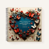 ハートと蝶がイエズス・ジャーナルと過ごす ノートブック (正面)