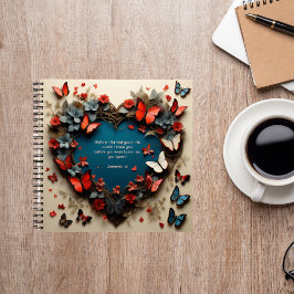 ハートと蝶がイエズス・ジャーナルと過ごす ノートブック