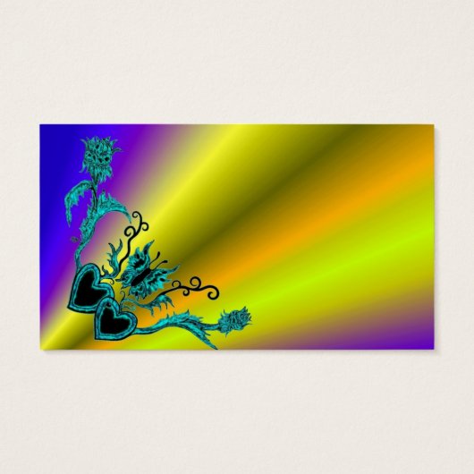 ハートと蝶が虹を描く (裏面)