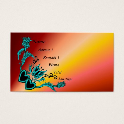 ハートと蝶が虹を描く (正面)