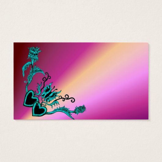 ハートと蝶が虹を描く (裏面)