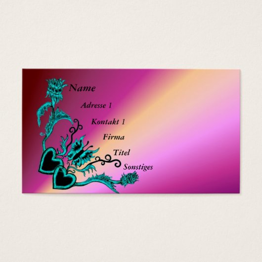 ハートと蝶が虹を描く (正面)