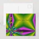 ハートと蝶が虹を描く ポストカード (正面/裏面)