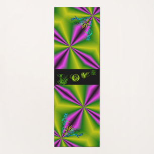 ハートと蝶が虹を描く ヨガマット