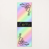 ハートと蝶が虹を描く ヨガマット (裏面)