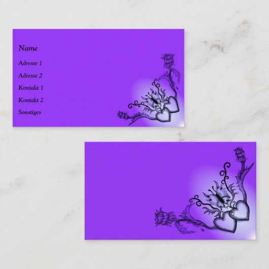 ハートと蝶が虹を描く 名刺 (正面/裏面)