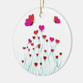 ハートと蝶バレンタインラブ セラミックオーナメント (左)