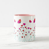 ハートと蝶バレンタインラブ ツートーンマグカップ (中央)