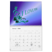 ハートと蝶ファンタジー カレンダー (1月 2026)