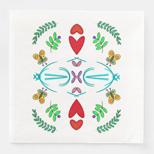 ハートと蝶フォークアート (正面)