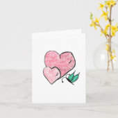 ハートと蝶 カード (黄色い花)