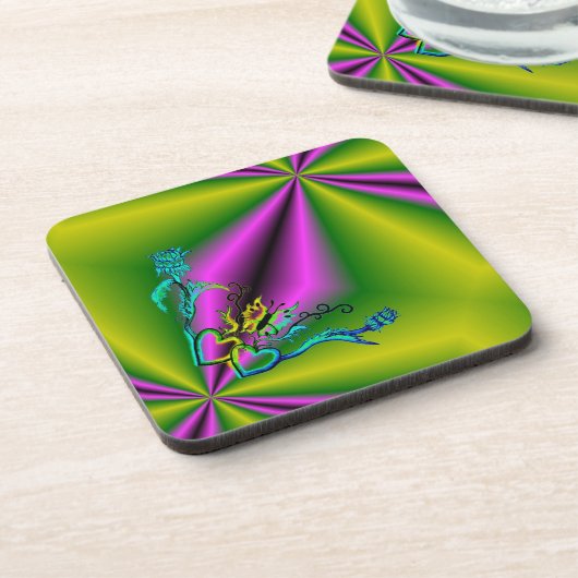 ハートと蝶 コースター (左側)