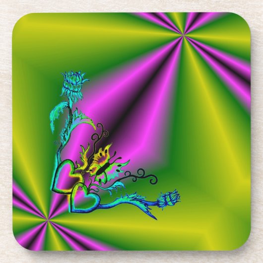 ハートと蝶 コースター (正面)