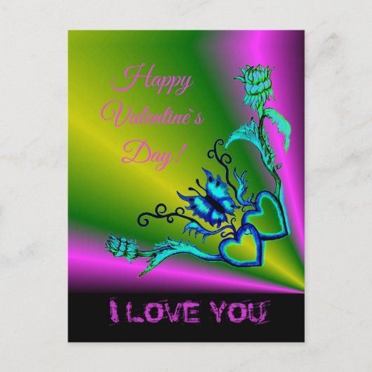 ハートと蝶 シーズンポストカード (正面)