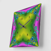 ハートと蝶 スクエア壁時計 (傾斜)