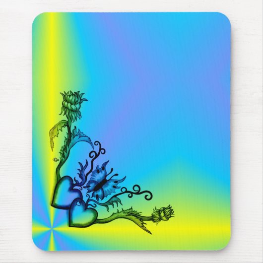 ハートと蝶 マウスパッド (正面)