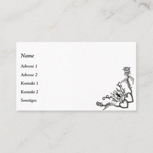 ハートと蝶 名刺 (正面)